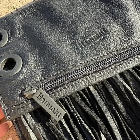 Hammitt Black Leather Fringe Festival Crossbody Bag Flawed-Missing Strap